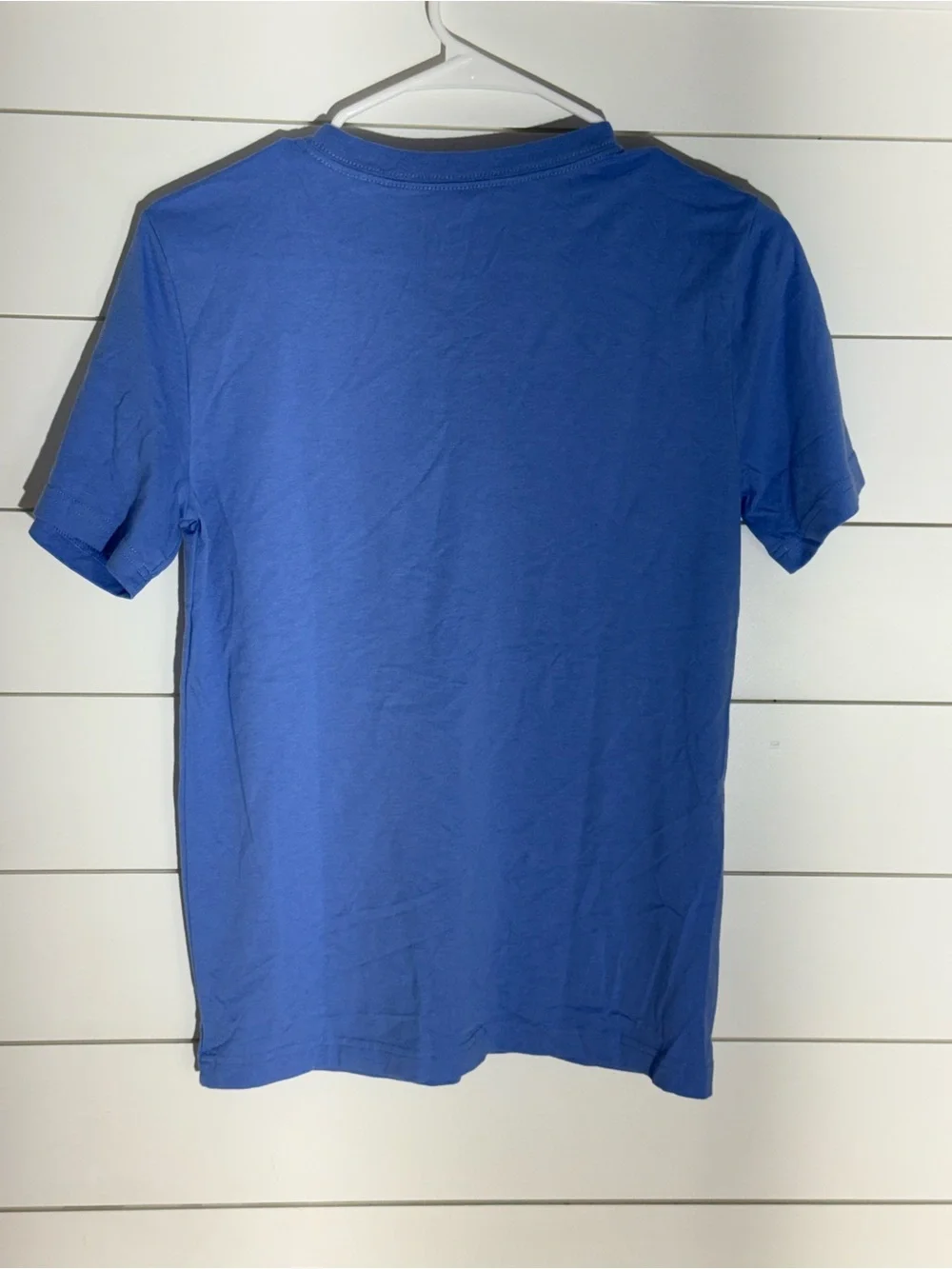 Jordan Short-Sleeve Logo Tee in Blue with Red Jumpman